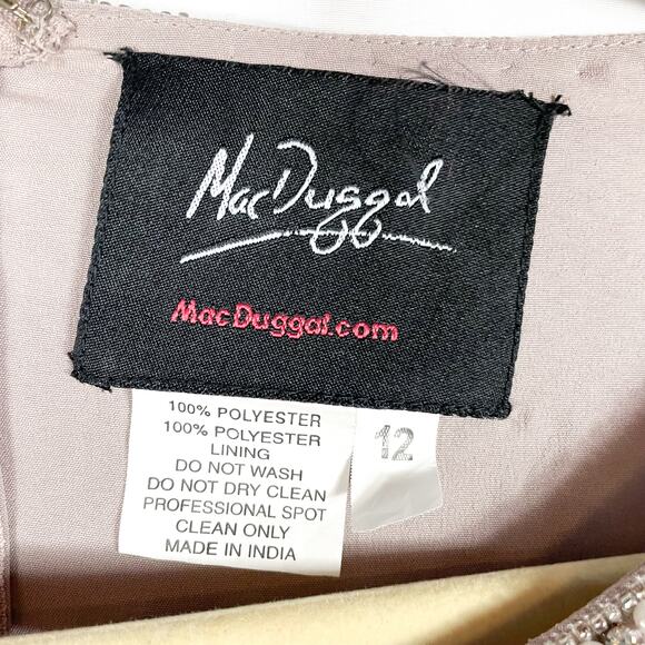 Mac Duggal Cocktail Dress 10741 Lilac Midi‎ Beaded Sequin Sheath Sleeveless - Picture 10 of 13